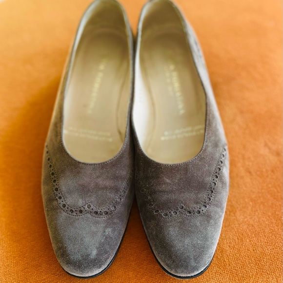 Italian Suede Leather Loafers Size 6.5, good used condition, Dark Brown, NICE - Picture 10 of 14